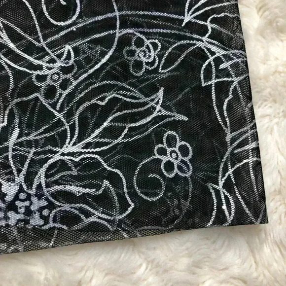 Wrap Scarf Sheer Floral Black & Silver - Picture 9 of 15